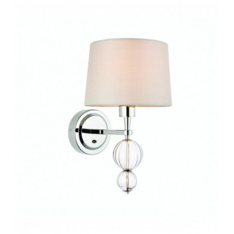 Applique Darlaston, nickel et verre, abat-jour en soie|Appliques murales|Luminaire Center