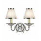 Applique Tilburg, nickel poli, 2 abat-jours blancs|Appliques murales|Luminaire Center