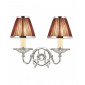 Applique Tilburg, nickel poli, 2 abat-jours chocolat|Appliques murales|Luminaire Center