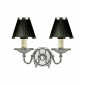 Applique Tilburg, nickel poli, 2 abat-jours noirs|Appliques murales|Luminaire Center