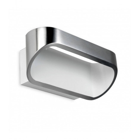 Applique LED Oval, aluminium brossé et blanc mat, 18 cm|Appliques murales|Luminaire Center