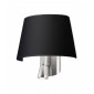 Applique Balmoral avec liseuse, nickel satiné et abat jour noir|Appliques murales|Luminaire Center