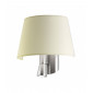 Applique Balmoral avec liseuse, nickel satiné et abat jour beige|Appliques murales|Luminaire Center