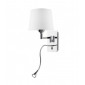 Applique Oxford avec liseuse, Chrome, sans abat jour|Appliques murales|Luminaire Center