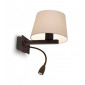 Applique Torino avec liseuse, acier marron vieilli, sans abat jour|Appliques murales|Luminaire Center