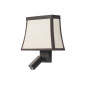 Applique Fancy avec liseuse, acier marron et abat-jour coton beige|Appliques murales|Luminaire Center
