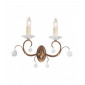 Applique Lunetta, bronze et cristal, 2 ampoules|Appliques murales|Luminaire Center