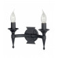 Applique Saxon, fer forgé, noir, 2 ampoules|Appliques murales|Luminaire Center