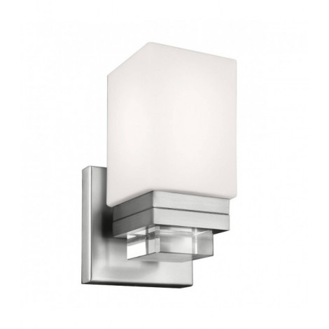 Applique Maddison, nickel satiné, verre opale et cristal|Appliques murales|Luminaire Center