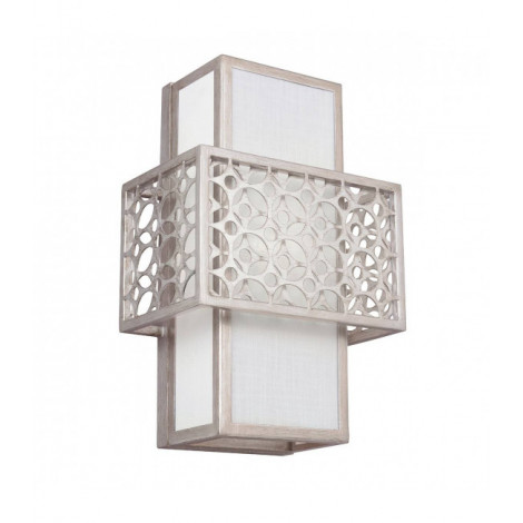 Applique Kenney, toile blanche et cadre gris doré|Appliques murales|Luminaire Center