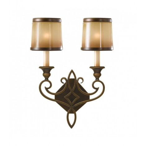 Applique Justine, bronze et verre, 2 ampoules|Appliques murales|Luminaire Center