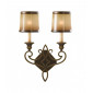 Applique Justine, bronze et verre, 2 ampoules|Appliques murales|Luminaire Center