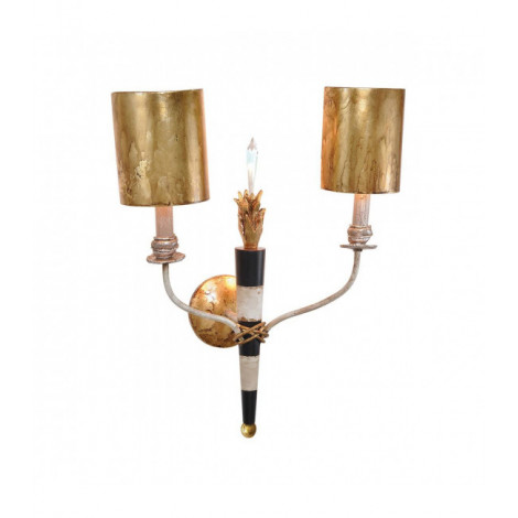 Applique Flambeau, noir et or, 2 ampoules|Appliques murales|Luminaire Center