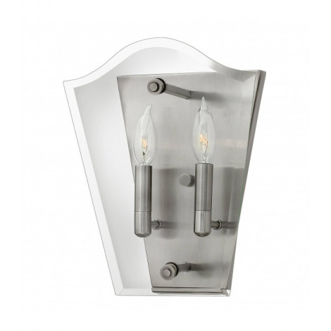 Applique Wingate, nickel antique et verre, 2 ampoules|Appliques murales|Luminaire Center