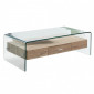 Table basse 110 cm en verre trempé avec tiroir décor chêne - ICE|Table Basse|Meuble et moi