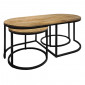 Set 3 tables basses gigognes en bois de manguier et pieds métal noir - MANHO|Table Basse|Meuble et moi