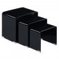 Lot de 3 tables basses gigogne en verre trempé noir - ICE|Table Basse|Meuble et moi