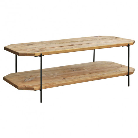 Table basse en bois rustique pieds métal 120 cm - CHALET|Table Basse|Meuble et moi