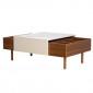 Table basse plaquée noyer et plateau coulissant crème - ZOULI 7484|Table Basse|Meuble et moi