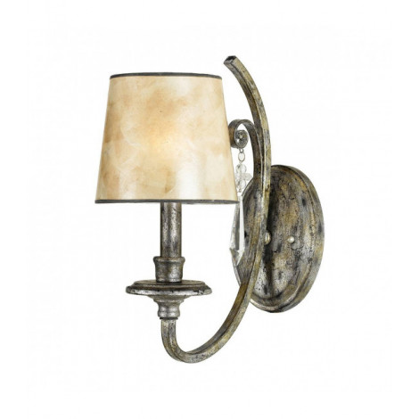 Applique Kendra, argent tacheté et abat-jour perle, 1 ampoule|Appliques murales|Luminaire Center