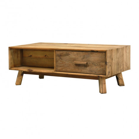 Table basse en bois 2 tiroirs hauteur 43 cm - CHALET|Table Basse|Meuble et moi