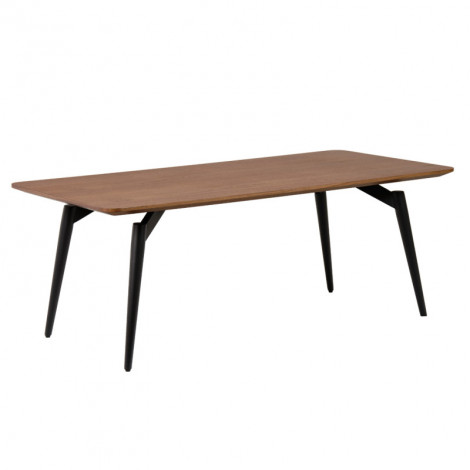 Table basse 120 cm plaquée bois de noyer et pieds métal noir - CARSON|Table Basse|Meuble et moi