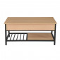 Table basse plateau relevable décor bois chêne et métal noir - GALILEO|Table Basse|Meuble et moi