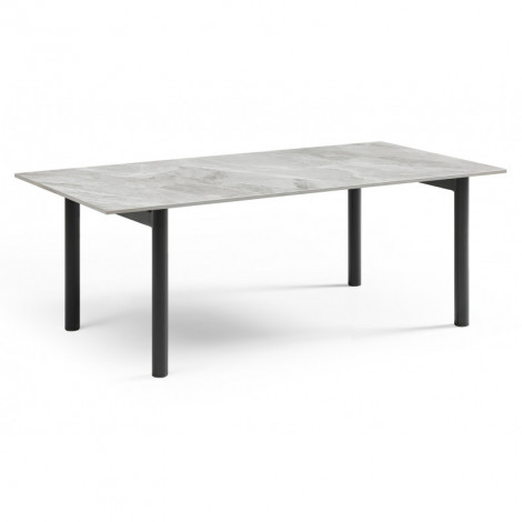 Table basse 120x60 cm céramique gris marbré laqué pieds droits - DAKOTA 09|Table Basse|Meuble et moi
