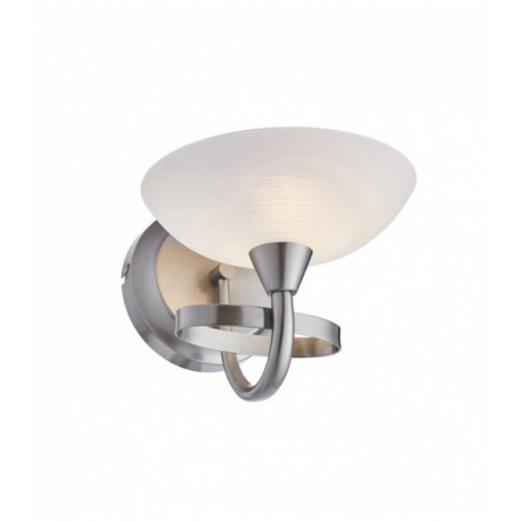 Applique Cagney, chrome satiné et verre, 1 ampoule|Appliques murales|Luminaire Center