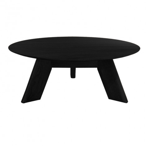 Table basse ronde en bois noir D.90 cm avec 3 pieds inclinés - ZARA|Table Basse|Meuble et moi