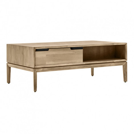 Table basse en bois design 2 tiroirs 2 niches L.120 cm - KASSIA|Table Basse|Meuble et moi
