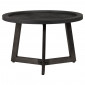 Table basse D. 70 cm plateau effet ardoise et pieds métal noir - BLACK|Table Basse|Meuble et moi