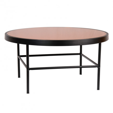 Table basse ronde 80 cm en verre cuivré et pieds métal - GILO 1785|Table Basse|Meuble et moi