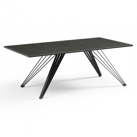 Table basse 120x60 cm céramique gris foncé pieds filaires - UTAH 01|Table Basse|Meuble et moi