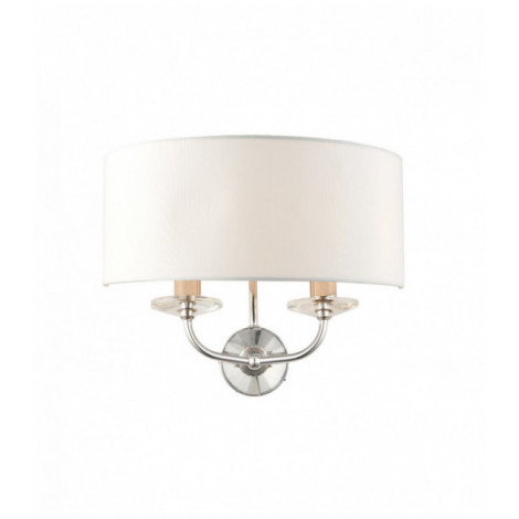 Applique Nixon, nickel brillant et cristal, 2 ampoules|Appliques murales|Luminaire Center