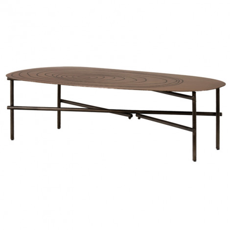 Table basse L. 120 cm plateau métal cuivré et pieds métal noir - FINN|Table Basse|Meuble et moi