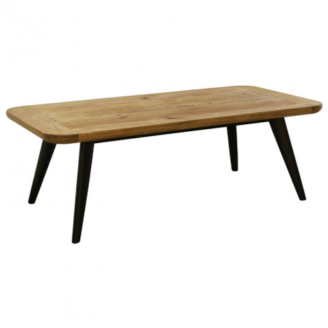 Table basse bois massif rustique pieds noir 136 cm - CHALET|Table Basse|Meuble et moi
