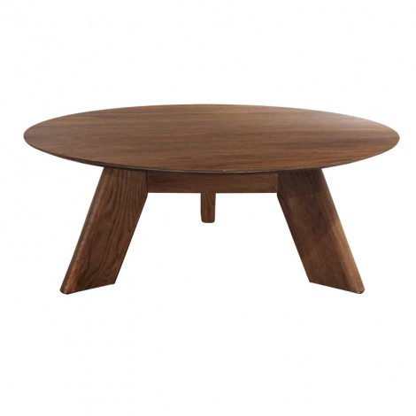 Table basse ronde en bois brun D.90 cm avec 3 pieds inclinés - ZARA|Table Basse|Meuble et moi