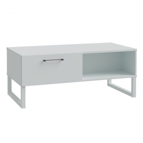 Table basse 110 cm décor gris clair mat poignées métal noir - ASTORIA|Table Basse|Meuble et moi