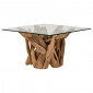 Table basse 80x80 cm bois de teck et plateau en verre trempé - SELVANS|Table Basse|Meuble et moi