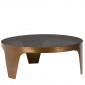 Table basse ronde 80 cm en laiton cuivré plateau en verre fumé - EMIZA|Table Basse|Meuble et moi