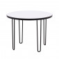 Table basse ronde D. 60 cm décor blanc pieds métal noir - LINDY|Table Basse|Meuble et moi