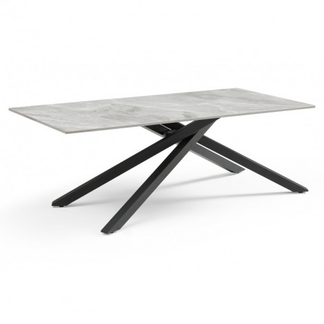 Table basse 120x60 cm céramique gris marbré laqué pied torsadé - DAKOTA 05|Table Basse|Meuble et moi