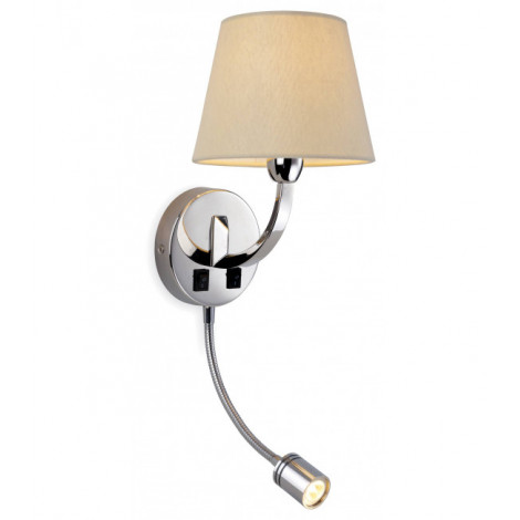 Applique Fairmont avec liseuse, acier inoxydable, avec abat-jour|Appliques murales|Luminaire Center