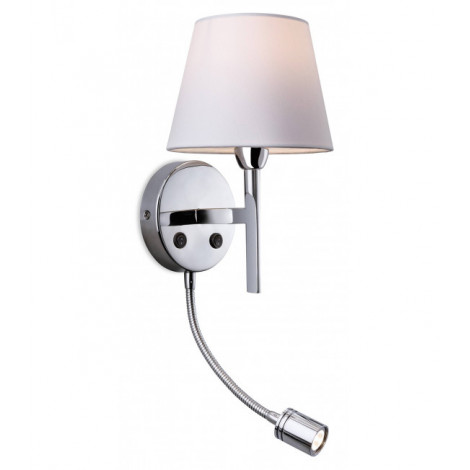 Applique Transition avec liseuse, acier inoxydable, avec abat-jour|Appliques murales|Luminaire Center