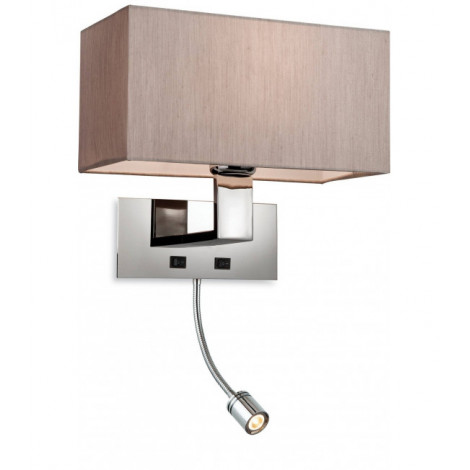 Applique Prince avec liseuse, acier, avec abat-jour perle|Appliques murales|Luminaire Center