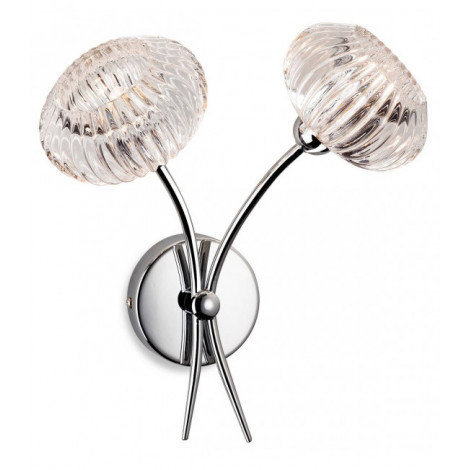 Applique 2 ampoules Lisbon, chrome et verre|Appliques murales|Luminaire Center