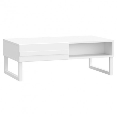 Table basse avec façades fraisées blanc mat et pieds luges - ARIANA|Table Basse|Meuble et moi