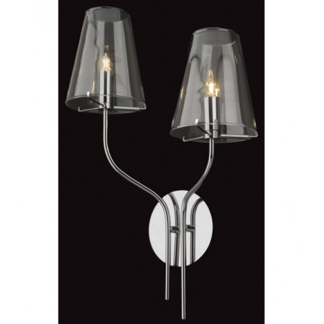 Applique 2 ampoules Jasmine, chrome et verre|Appliques murales|Luminaire Center