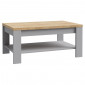 Table basse L100 cm revêtement décor chêne gris et clair - ANTIBES|Table Basse|Meuble et moi